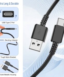 2-Pack USB-C Charger Type C Charger Fast Charging 18W Charger Block with 6 Ft USB-C Cable Compatible Samsung Galaxy S22/S21/S20/S10/S9/S8/Note 20/Note 10/Note 9/Note 8/Z Fold/Z Flip/A Series& Others - High Quality Product Image