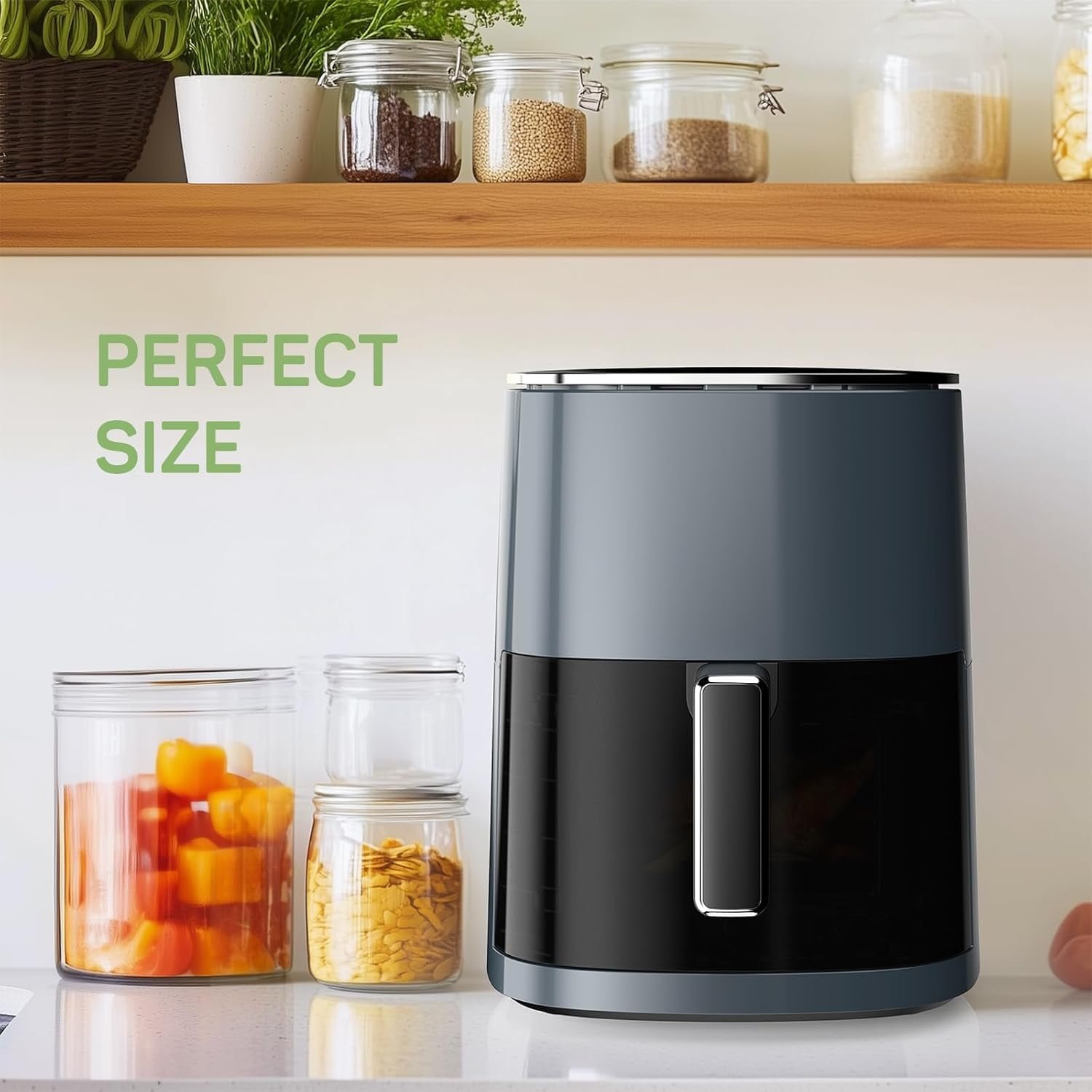 Bigleap Air Fryer, 6-Quart with Viewing Window, Gray - Image 5