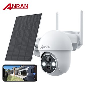 Alternative view of 2K Solar Security Camera with Spotlight, ANRAN 360° View Wireless Outdoor Camera, Waterproof PIR Detection, Rechargeable Battery Powered Home Surveillance Camera with Color Night Vision 2-Way Audio