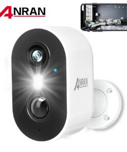 ANRAN 2K Wireless Outdoor Security Camera with Spotlight, Waterproof, PIR Detection, 2.4Ghz Wi-Fi, Rechargeable Battery Powered Home Surveillance Camera with Color Night Vision, 2-Way Audio, White - High Quality Product Image