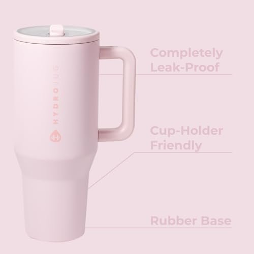 HydroJug Traveler - 32 oz Water Bottle with Handle & Flip Straw - Fits in Cup Holder, Leak Resistant Tumbler-Reusable Insulated Stainless Steel & Rubb - Image 3