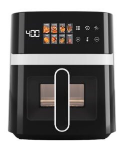 Bluebow 6QT Air Fryer, 8-in-1 Electric Hot Oven with Digital LED Touchscreen, Visible Window, 1500W, New, Black - High Quality Product Image
