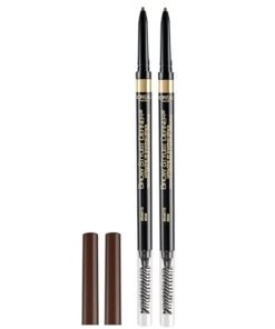 L'Oreal Paris Makeup Brow Stylist Definer Waterproof Eyebrow Pencil, Ultra-Fine Mechanical Pencil, Draws Tiny Brow Hairs and Fills in Sparse Areas and Gaps, Brunette, 0.003 Ounce (Pack of 2) - High Quality Product Image
