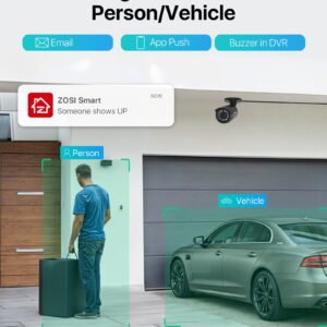 ZOSI H.265+ 8CH 5MP Lite DVR 1080P Home Security Camera System Outdoor, 8pcs 1080P 1920TVL Surveillance Weatherproof Bullet Cameras,80ft IR Night Vision,Motion Alert,Remote Access(No HDD , Wired) - High Quality Product Image