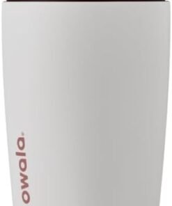 Owala SmoothSip Slider Insulated Stainless Steel Coffee Tumbler, Reusable Iced Coffee Cup, Hot Coffee Travel Mug, BPA Free 12 oz, Vanilla Bean - High Quality Product Image
