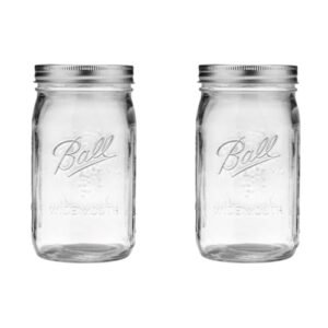 Alternative view of Ball Wide Mouth Glass Mason Jars with Lids and Bands, Used for Canning, Pickling, Juice, Jam, Jelly, Quart Size 32 Ounce (Pack of 2)