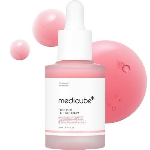 medicube PDRN Pink Peptide Serum with Salmon DNA | Pink Glow Serum with Peptides & Niacinamide for Hydration & Firm-Looking Skin | Uneven Tone Care |