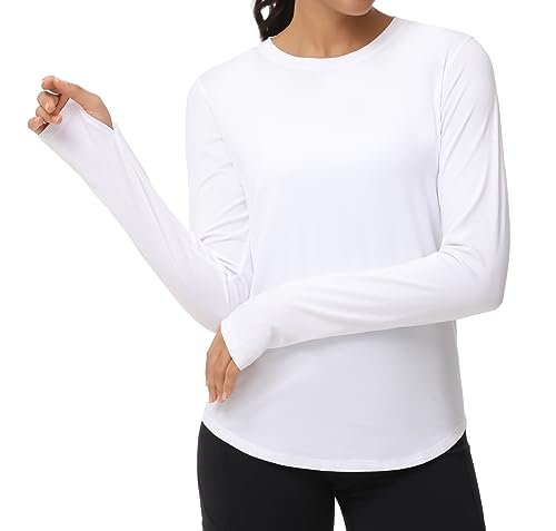 THE GYM PEOPLE Women's Long Sleeve Workout Shirts Athletic Crewneck Hiking Tops with Thumb Hole - Image 7