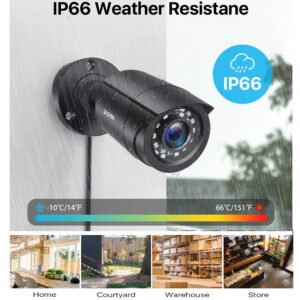 Alternative view of ZOSI H.265+ 8CH 5MP Lite DVR 1080P Home Security Camera System Outdoor, 8pcs 1080P 1920TVL Surveillance Weatherproof Bullet Cameras,80ft IR Night Vision,Motion Alert,Remote Access(No HDD , Wired)