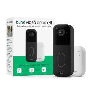Alternative view of Blink Video Doorbell (newest model) – Head-to-toe HD view, two-year battery life, and simple setup. Sync Module Core included – System (Black)