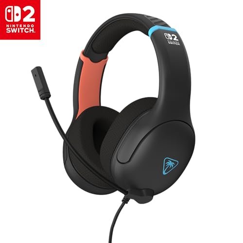 Turtle Beach Airlite Fit Wired Gaming Headset – Officially Licensed for Nintendo Switch 2, Nintendo Switch, Durable, Lightweight, Charcoal Blue/Red - Image 2