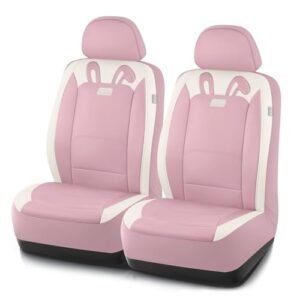 Alternative view of PIC AUTO Car Seat Covers, Cute Rabbit Premium Pink Leather Seat Covers, Universal Fit Front Seat Covers for Cars, Trucks, SUVs, Soft & Wear-Resistant