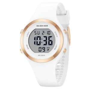 Alternative view of GOLDEN HOUR Waterproof Sport Women's Digital Chronograph Silicone Strap Watch