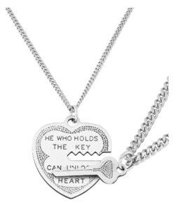 Brilliance Fine Jewelry Sterling Silver Breakable Heart Key Pendant Necklace Set,18 - High Quality Product Image