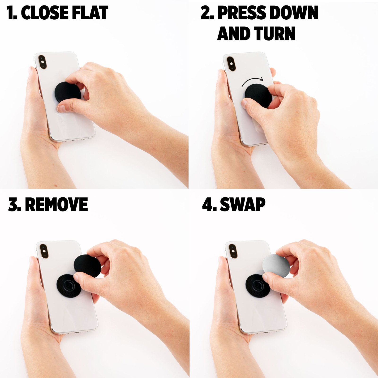 PopSockets Grip with Swappable Top for Cell Phones, PopGrip Sparkle Clear - Image 6