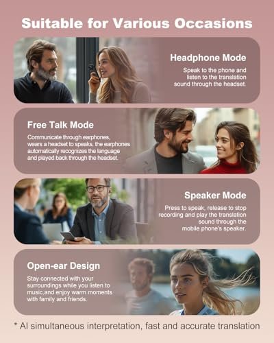 Real-Time AI Translation Earbuds - 163 Languages & Accents, Wireless, Open-Ear Design - Image 6