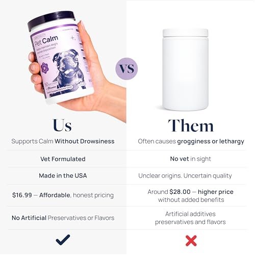 Veterinary Formula Pet Calm 60ct – Vet-Formulated Calming Chews for Dogs with L-Theanine, L-Tryptophan for Behavior Support, Relaxation Treats, Pup... - Image 7