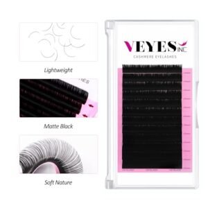 Alternative view of VEYES INC Cashmere Volume Lash Extensions C CC D DD LD L B J M Curl 0.03-0.20 thickness 5-25mm, Super Matte Black Individual Eyelashes Tray, Professional Supplies for Lash Techs (0.03 CC 12mm)