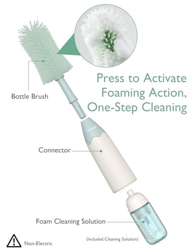 Momcozy Bottle Brush Kit, Innovative Push-Press Design for Better Cleaning - Baby Bottle Cleaner Brush for Baby Bottle, Breast Pumps, Nipples, and ... - Image 8