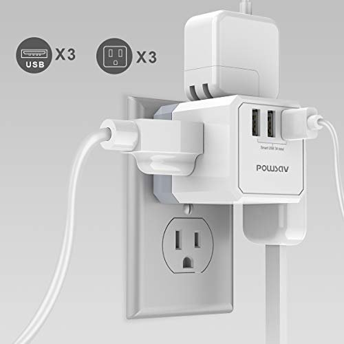 PowerUp Pro: 3-Outlets USB Wall Charger & Extender with 3-Way Splitter - ETL Listed for Home, Office, Cruise Ship Use - Image 5