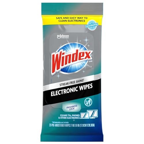 FreshClean Windex Screen Wipes: Pre-Moistened for TVs, Phones & More, Resealable & 25 Count - Image 2
