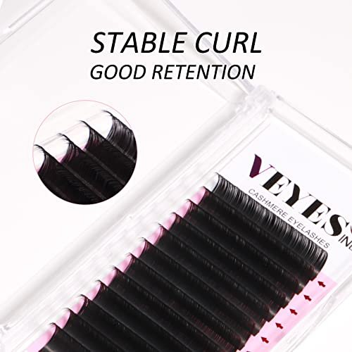 VEYES INC Cashmere Volume Lash Extensions C CC D DD LD L B J M Curl 0.03-0.20 thickness 5-25mm, Super Matte Black Individual Eyelashes Tray, Professional Supplies for Lash Techs (0.03 CC 12mm) - Image 4