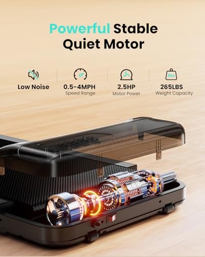 Walking Pad, Under Desk Treadmill with Incline for Home Office 2.5HP Portable Walking Treadmill with 265 Lbs Weight Capacity Walking Machine, Remot... - Image 5