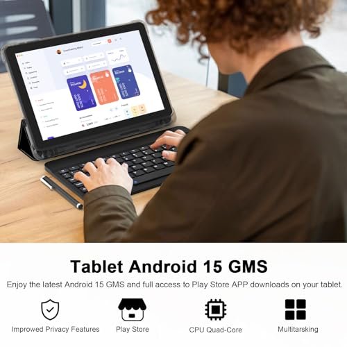 Android 15 Tablet 10.1" 20GB RAM, 128GB ROM/2TB Expandable, Quad-core 2.0GHz, HD Screen, 5G WiFi6 BT 5.0, 2-in-1 Tablets - Image 5