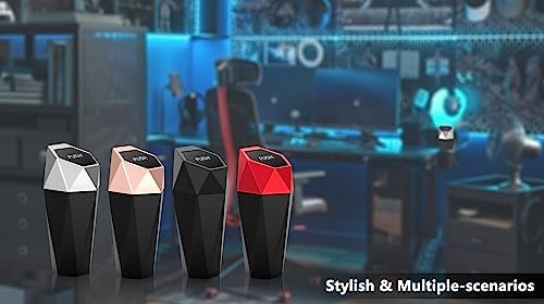 Ginsco Car Trash Can Cup Holder, 2 Pack Mini Trash Can with Lid, Car Accessories for Interior, Leakproof Small Trash Cup for Home with Additional 2 ABS Hooks and 90pcs Trash Bags Black - Image 6