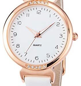 Alternative view of NUOVO Women's Silicone Sports Watch - Crystal Accented Leather Strap Analog Display