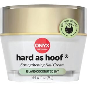 Onyx Professional Hard as Hoof Nail Strengthening Cream, Coconut Scent - Nail Growth and Conditioning Cuticle Cream Stops Splits, Chips, Cracks & Stre