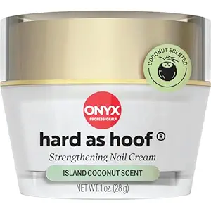 Onyx Professional Hard as Hoof Nail Strengthening Cream, Coconut Scent - Nail Growth and Conditioning Cuticle Cream Stops Splits, Chips, Cracks & Stre