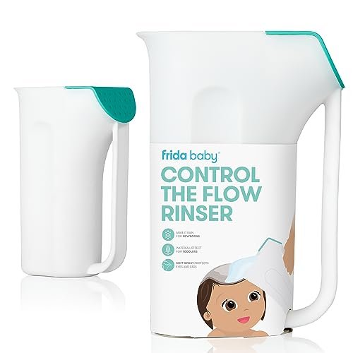 Frida Baby Control The Flow Bath Rinse Cup, Tear Free Rinser to Wash Hair and Body with Easy Grip Handle and Removable Rain Shower, Made in USA - Image 6
