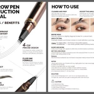 Alternative view of 2 Pack Eyebrow Pen, Waterproof Microblading Eyebrow Pencil, 4 Tip Precise Eye Brow Makeup Pen for Women to Effortlessly Create Hair Like Natural Brows, Non Dry Out and Last All Day (Dark Brown)