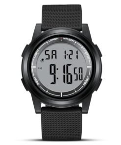 HANPOSH Mens Digital Watch Ultra Thin Minimalist Sports Waterproof Outdoor LED Screen Large Face Wrist Watches for Men with Back Light Alarm Date Stopwatch - High Quality Product Image