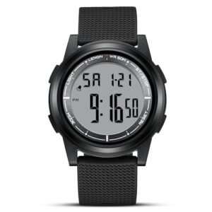 Alternative view of HANPOSH Mens Digital Watch Ultra Thin Minimalist Sports Waterproof Outdoor LED Screen Large Face Wrist Watches for Men with Back Light Alarm Date Stopwatch