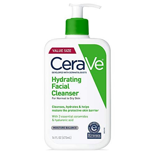 CeraVe Hydrating Facial Cleanser, Moisturizing Face Wash For Dry Skin, Hyaluronic Acid + Ceramides + Glycerin, Hydrating Cleanser For Normal To Dry Sk
