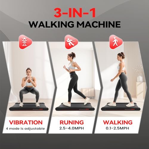 Sperax Walking Treadmill Pad with APP, 3 in 1 Under Desk Treadmill, 400W Low Noise Walking Vibration Pad with Remote Control,Portable Treadmills fo... - Image 4
