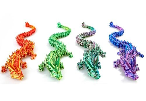 12inch 3D Printed Dragon Egg,Mystery Crystal Dragon Fidget Toys,Articulated Dragon,Home Desk Decor Easter Surprise Dinosaur Eggs,Adults Fidget Toys fo - Image 3