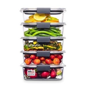Alternative view of Rubbermaid Brilliance Tritan Plastic Food Storage Containers BPA Free Airtight Lids Ideal for Lunch Meal Prep & Leftovers Set of 5 (3.2 Cup)