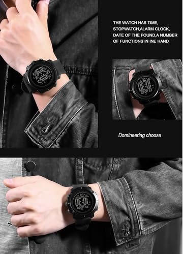 Digital Watch Sports Waterproof Military Back Light Small Watch for Men Black 1426 - Image 3
