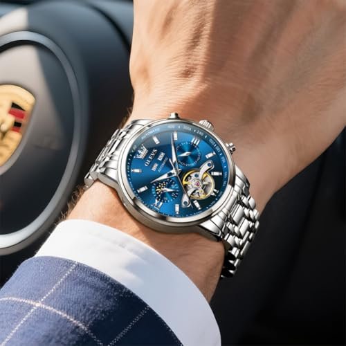 OLEVS Automatic Watches for Men Luxury Skeleton Multi-Function Mechanical Watch Self Winding Date Waterproof Luminous Mens Watch - Image 7