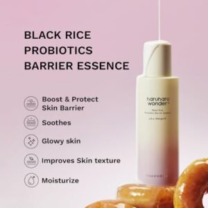 Alternative view of haruharu Wonder Black Rice Probiotics Barrier Essence, Skin Flooding & Layering, Strengthens Skin Barrier, Moisturizes, Glowy Radiant Skin, Ceramide &
