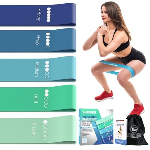 TechStone Resistance Bands Set for Men and Women, Pack of 5 Different Levels Elastic Band for Home Gym Long Exercise Workout – Great Fitness Equipm... - Image 2
