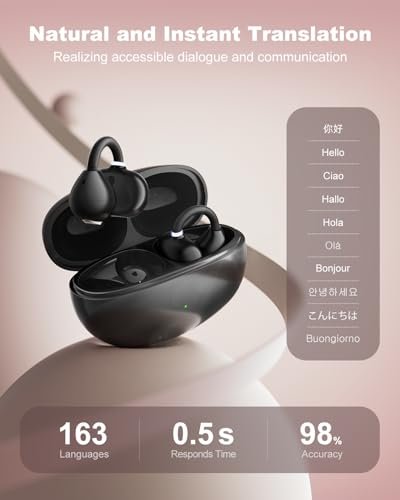 Real-Time AI Translation Earbuds - 163 Languages & Accents, Wireless, Open-Ear Design - Image 3