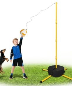 Tetherball Ball and Rope, Tetherball Set with Sturdy Base and Pole, Adjustable Tether Ball Pole for Playground, Outside Ball Games Sports for Kids & Adults - High Quality Product Image
