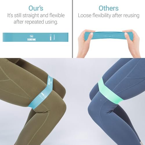 TechStone Resistance Bands Set for Men and Women, Pack of 5 Different Levels Elastic Band for Home Gym Long Exercise Workout – Great Fitness Equipm... - Image 5