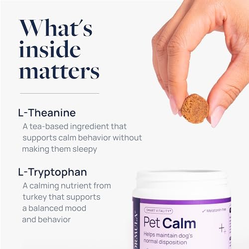 Veterinary Formula Pet Calm 60ct – Vet-Formulated Calming Chews for Dogs with L-Theanine, L-Tryptophan for Behavior Support, Relaxation Treats, Pup... - Image 4