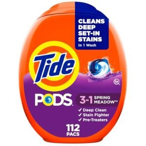 Alternative view of Tide PODS laundry detergent pacs, 3-in-1 Stain Remover, Odor Fighter, Color Protector, 112 Count, HE compatible, Spring Meadow Scent