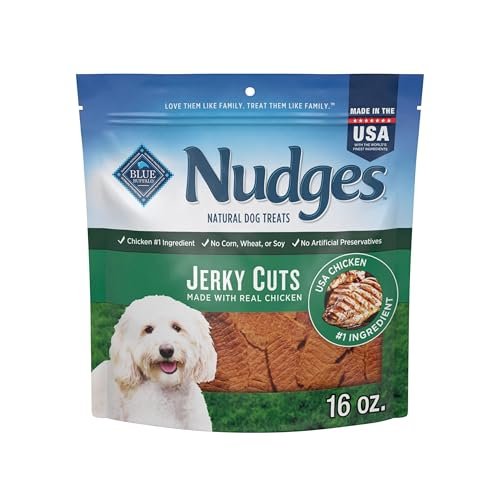 Blue Buffalo Nudges Jerky Bites Dog Treats, Made in the USA with Natural Ingredients, Bite-Sized Pieces, Chicken, 16-oz Bag - Image 2